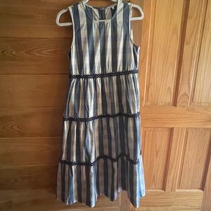 Madewell Petite Rickrack Cattail Tiered Dress in Gingham Check